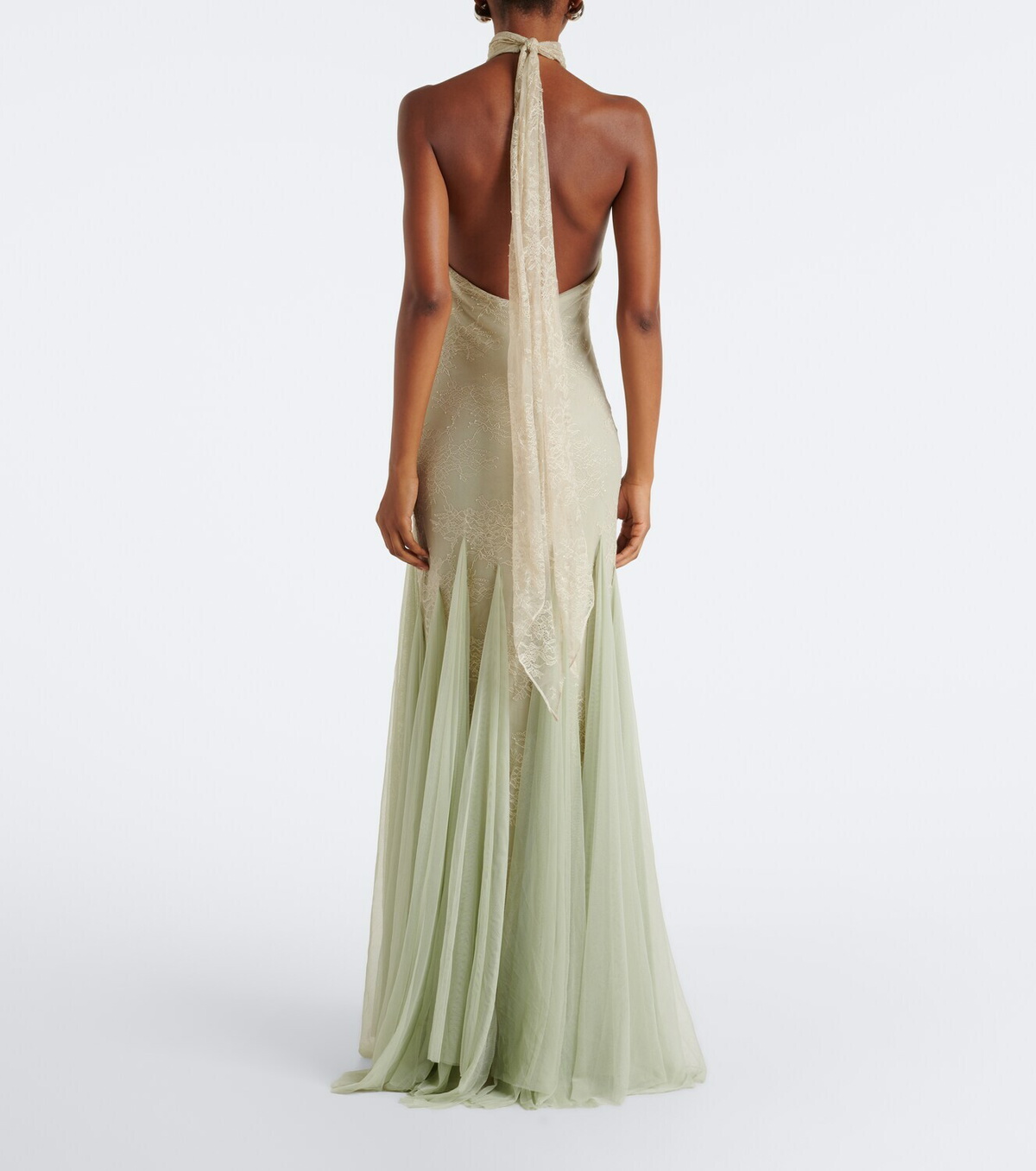 De La Vali Elowen lace halterneck gown