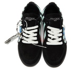 Off-White Black and Green Vulcanized Diagonal Print Sneakers