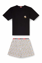 Diesel Cotton pajama set with printed shorts - Pajamas Mens in Multicolor