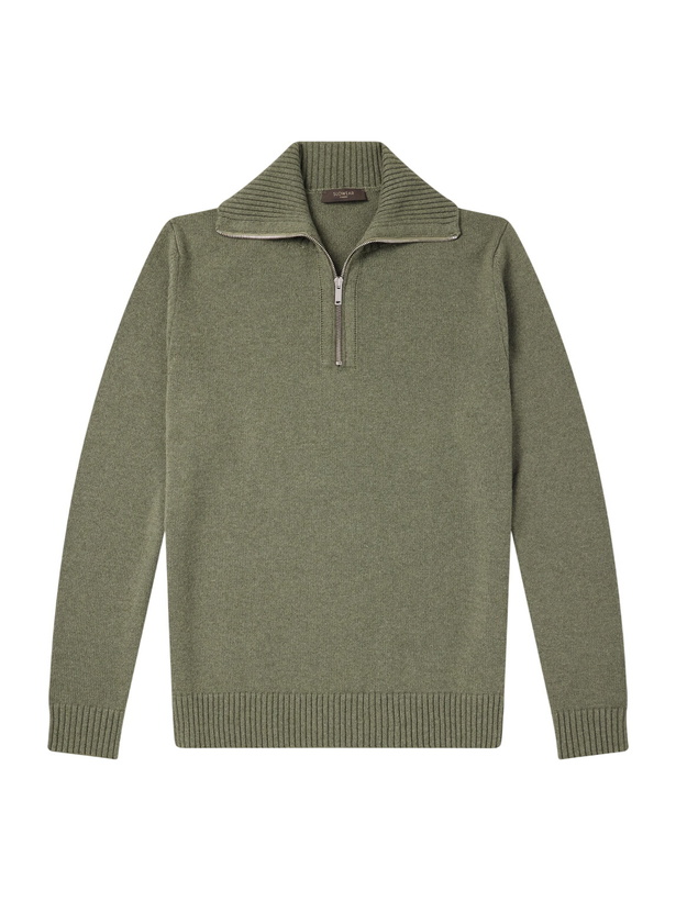 Photo: Slowear - Zanone Cashmere Half-Zip Sweater - Green