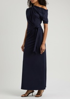 Diane Von Furstenberg Avi Wrap-effect Jersey Maxi Dress Dark Navy