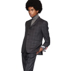 Thom Browne Grey Twill Classic Check Blazer