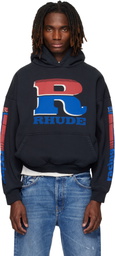 Rhude Black Split Petrol Logo Hoodie