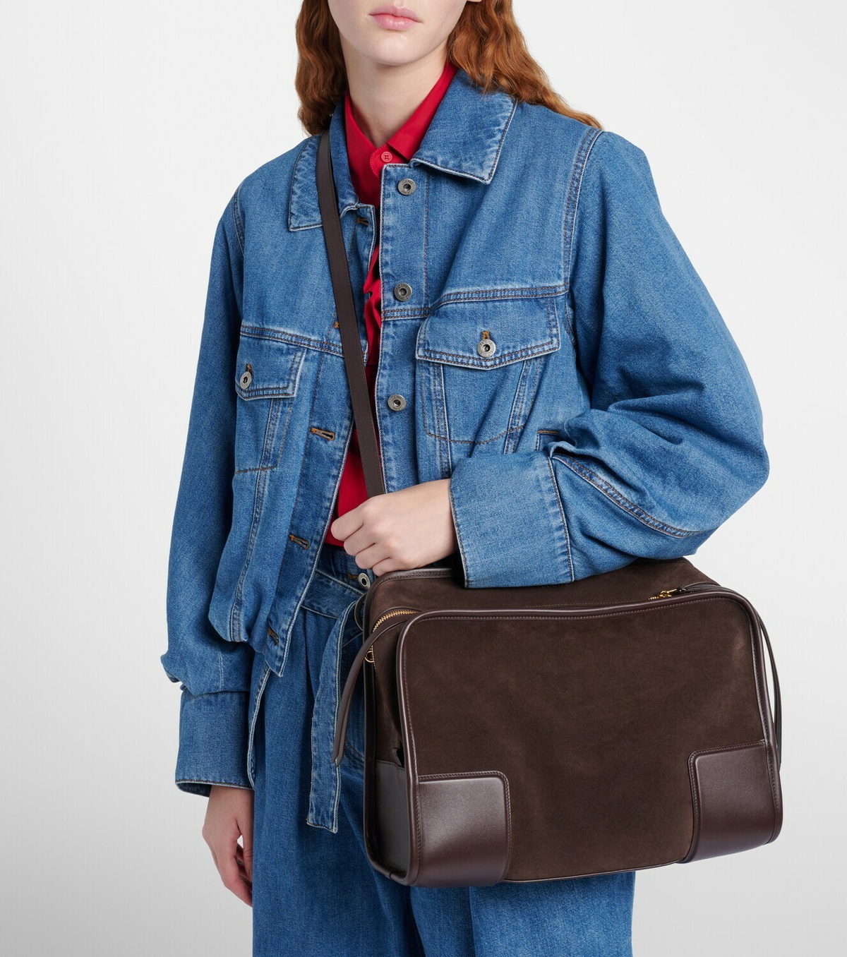 Loewe Amazona 180 Large suede top-handle bag