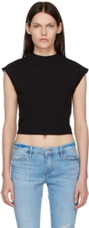 FRAME Black Cotton Tank Top