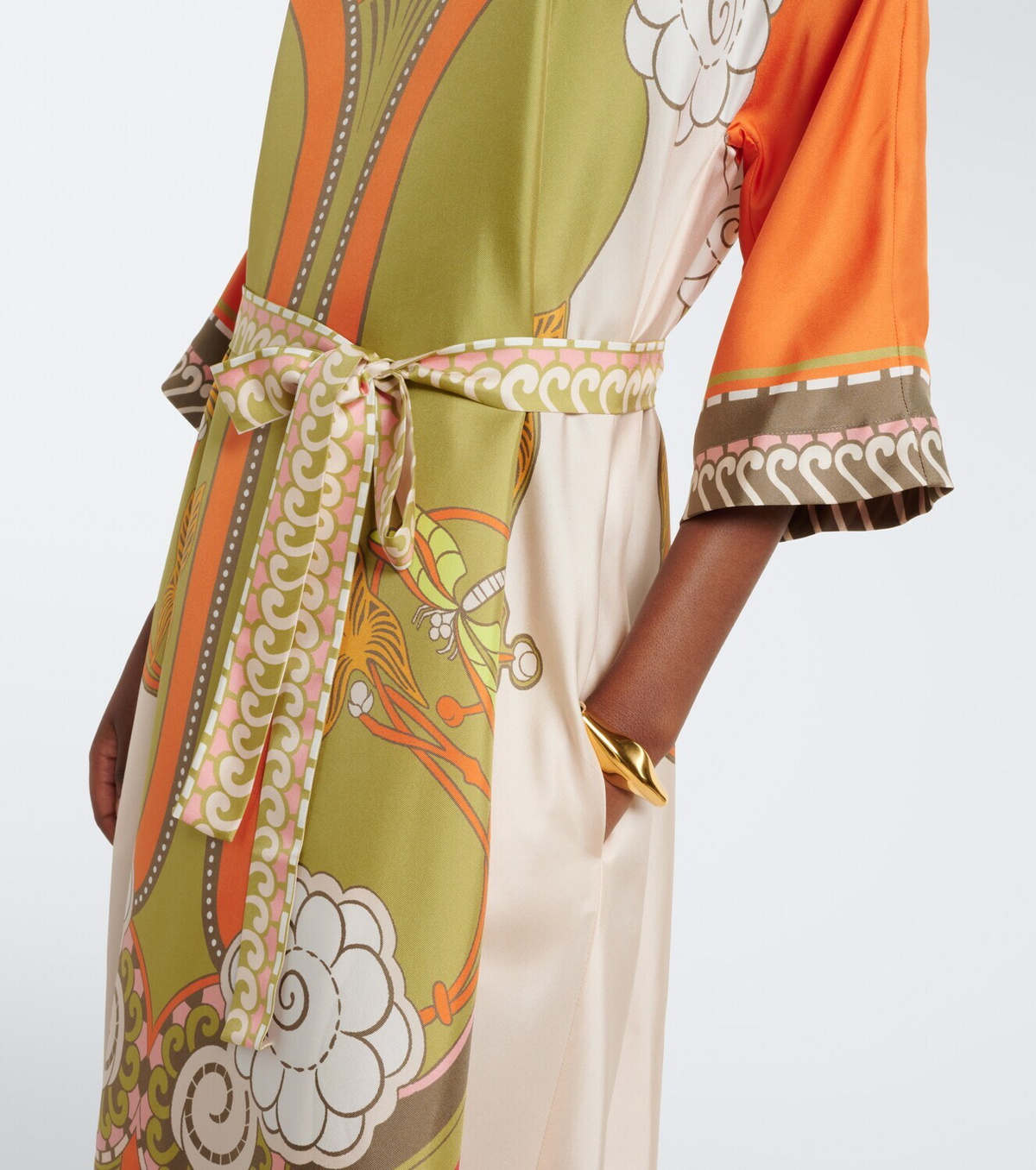 La DoubleJ Muumuu printed silk twill maxi dress