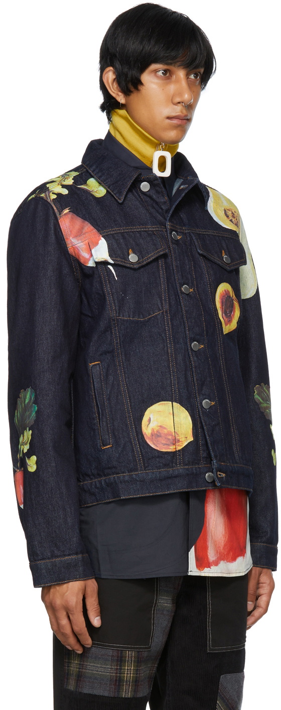 Jw Anderson Sim Card Cotton Trucker Jacket In Black