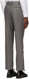 Thom Browne Grey Super 120s Wool RWB Stripe Trousers
