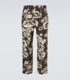 Commas Floral linen straight pants