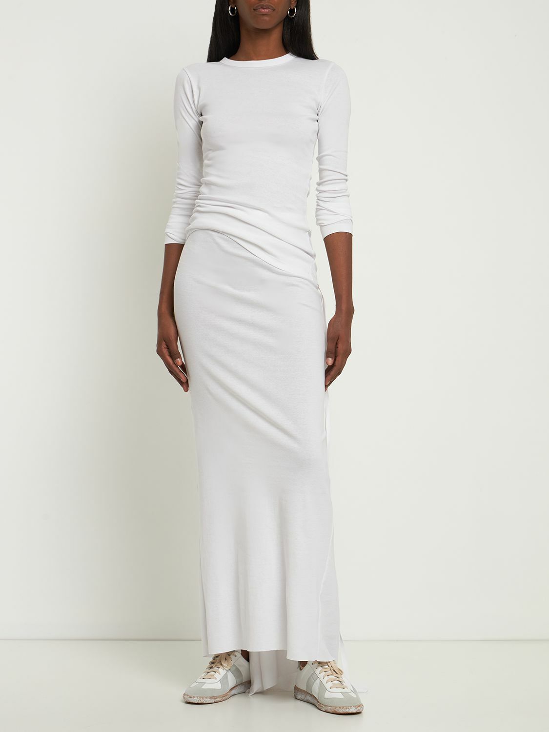 ANN DEMEULEMEESTER - Vittoria Cotton Jersey Long Flared Skirt Ann  Demeulemeester