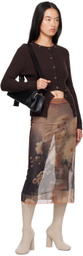 Rokh Multicolor Vase Of Flowers Printed Midi Skirt