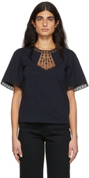 See by Chloé Navy Cotton T-Shirt