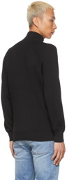 Brunello Cucinelli Black Cotton Ribbed Sweater