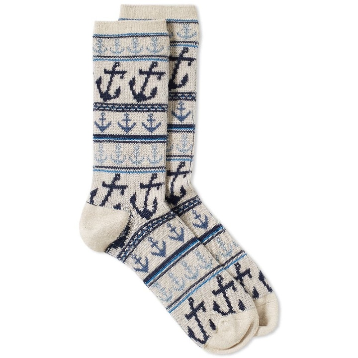 Photo: Anonymous Ism Anchor Jacquard Crew Sock Neutrals