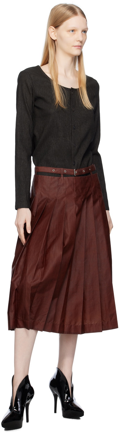 UMBER POSTPAST Brown Mud-Dyed Cardigan