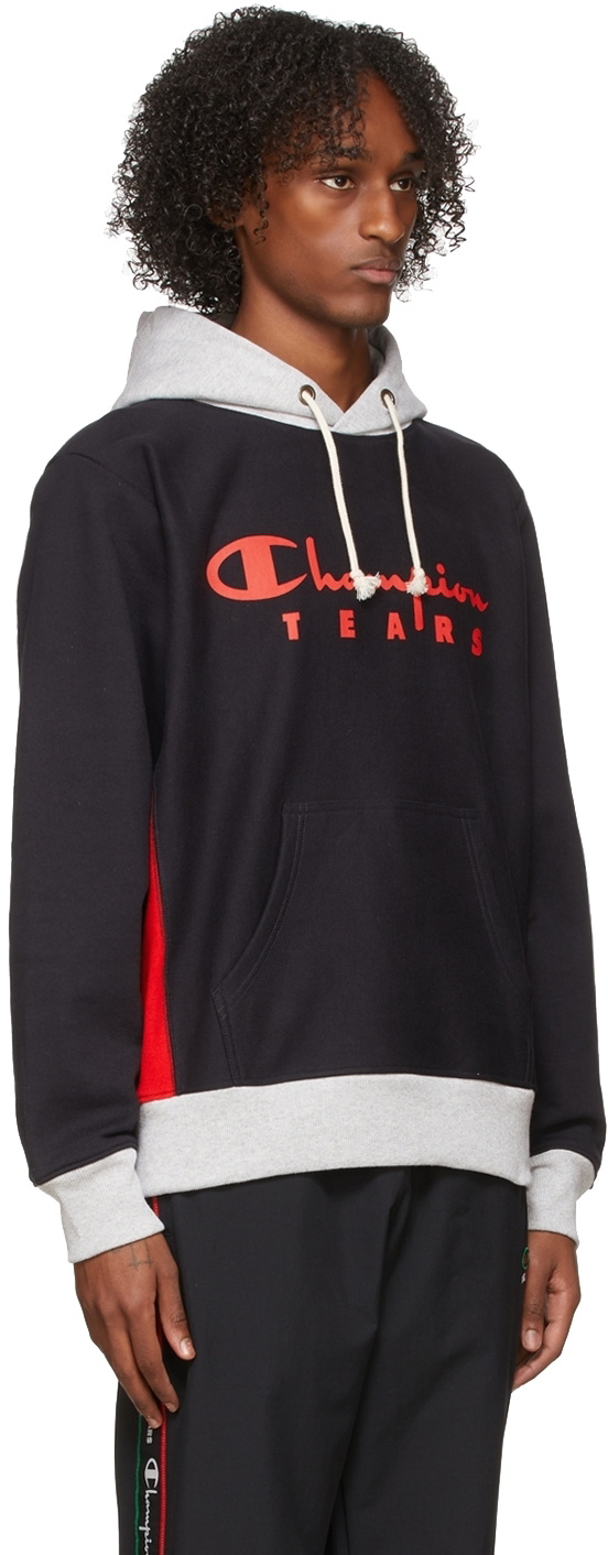 Denim Tears Black & Grey Champion Edition Cotton Hoodie