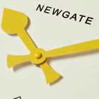 Newgate Clocks Number Five Railway Wall Clock in Yellow