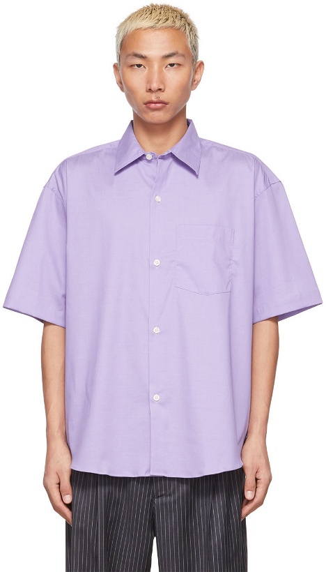 Photo: mfpen SSENSE Exclusive Purple Input Short Sleeve Shirt