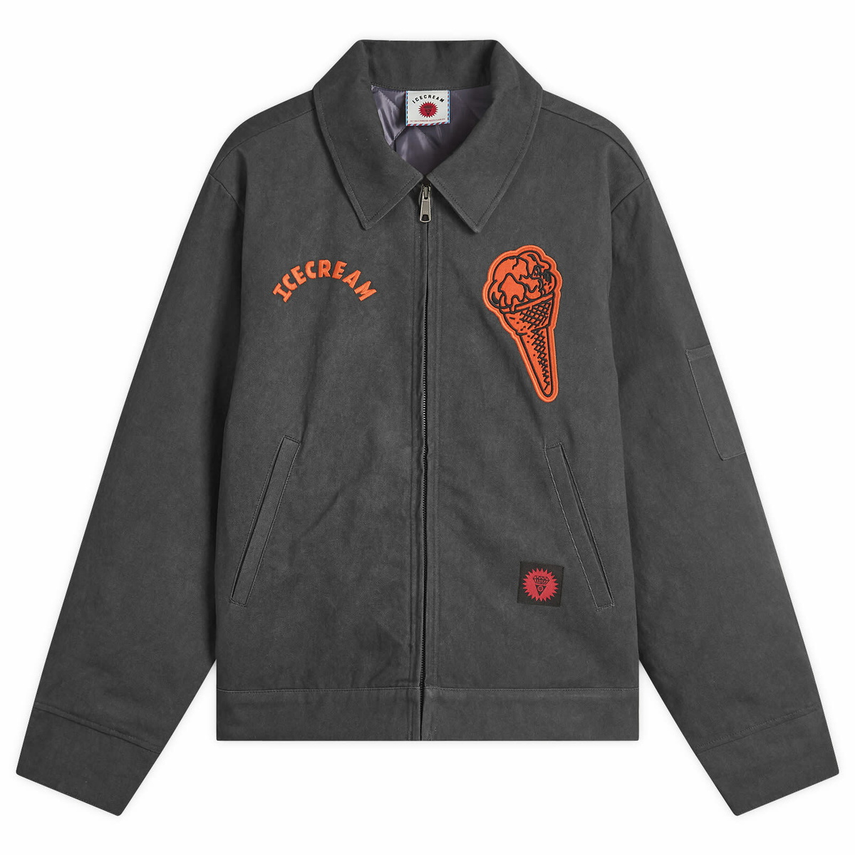 ICECREAM Men's Cone Patch Work Jacket in Washed Black