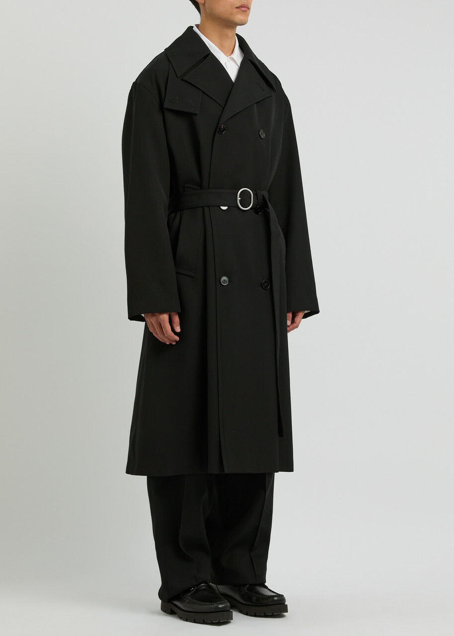 Jil Sander Double-breasted Belted Wool Coat Black Jil Sander