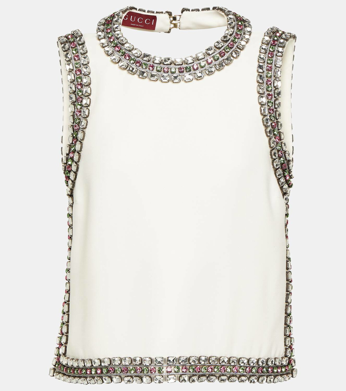 Gucci Embellished silk and wool crêpe top Gucci