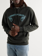 GOOD MORNING TAPES - Logo-Print Organic Cotton-Jersey Hoodie - Gray