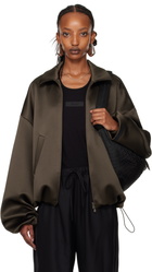 Fear of God ESSENTIALS Brown Satin Bomber Jacket