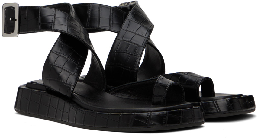 GIABORGHINI Black Roxanne Croc Sandals
