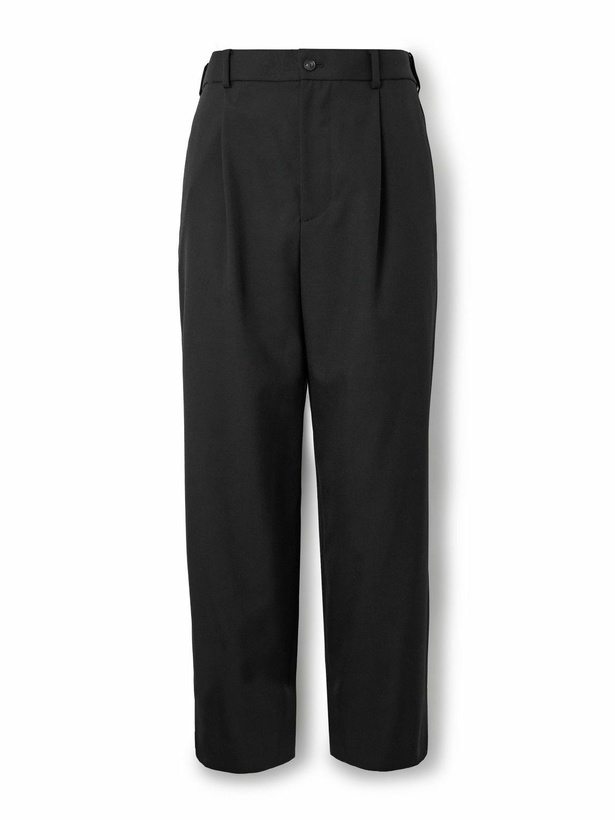 Photo: ATON - Straight-Leg Pleated Wool Suit Trousers - Black