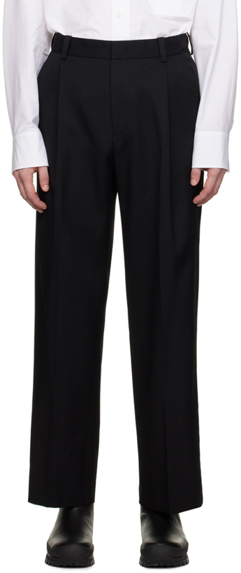 Photo: Solid Homme Black Wide Leg Trousers