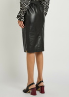 Chloe Leather Midi Pencil Skirt Black
