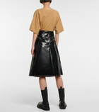 Moncler Genius - 2 Moncler 1952 faux leather midi skirt