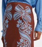 La DoubleJ Sleek printed silk twill maxi skirt