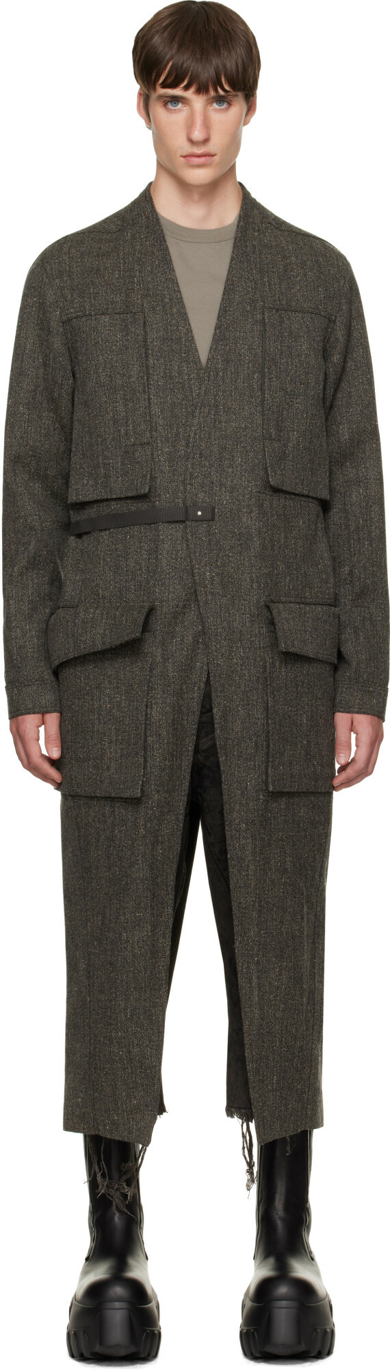 Rick Owens Brown Tower Lab Coat
