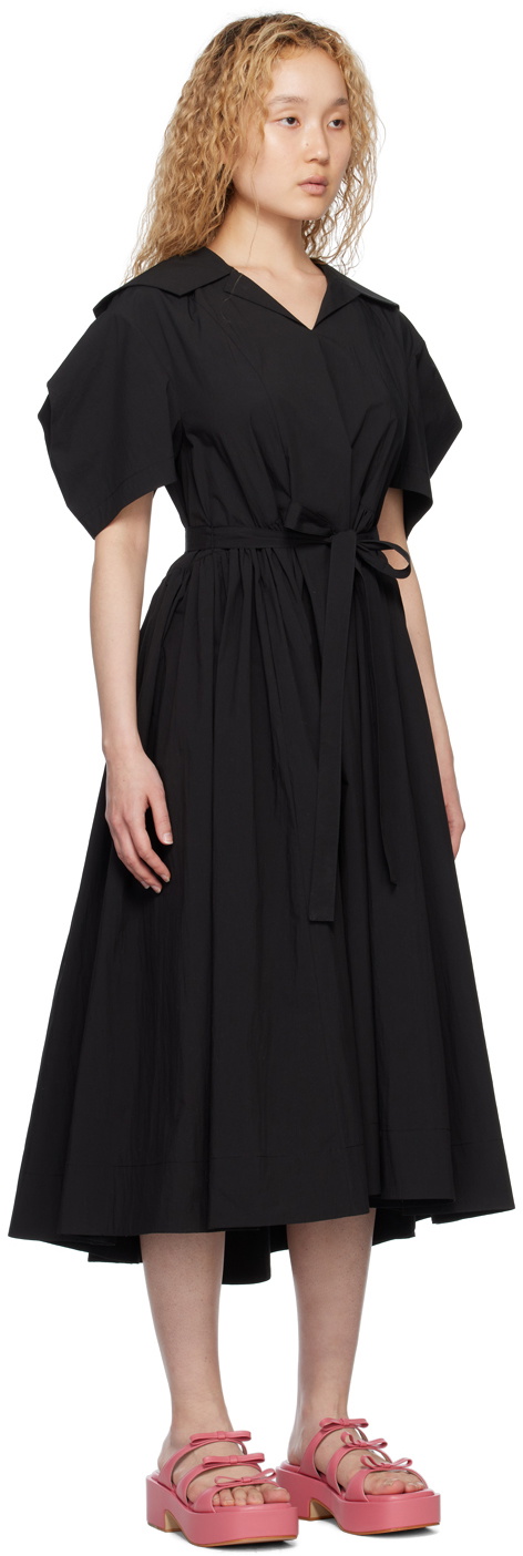 MINJUKIM Black Butterfly Midi Dress