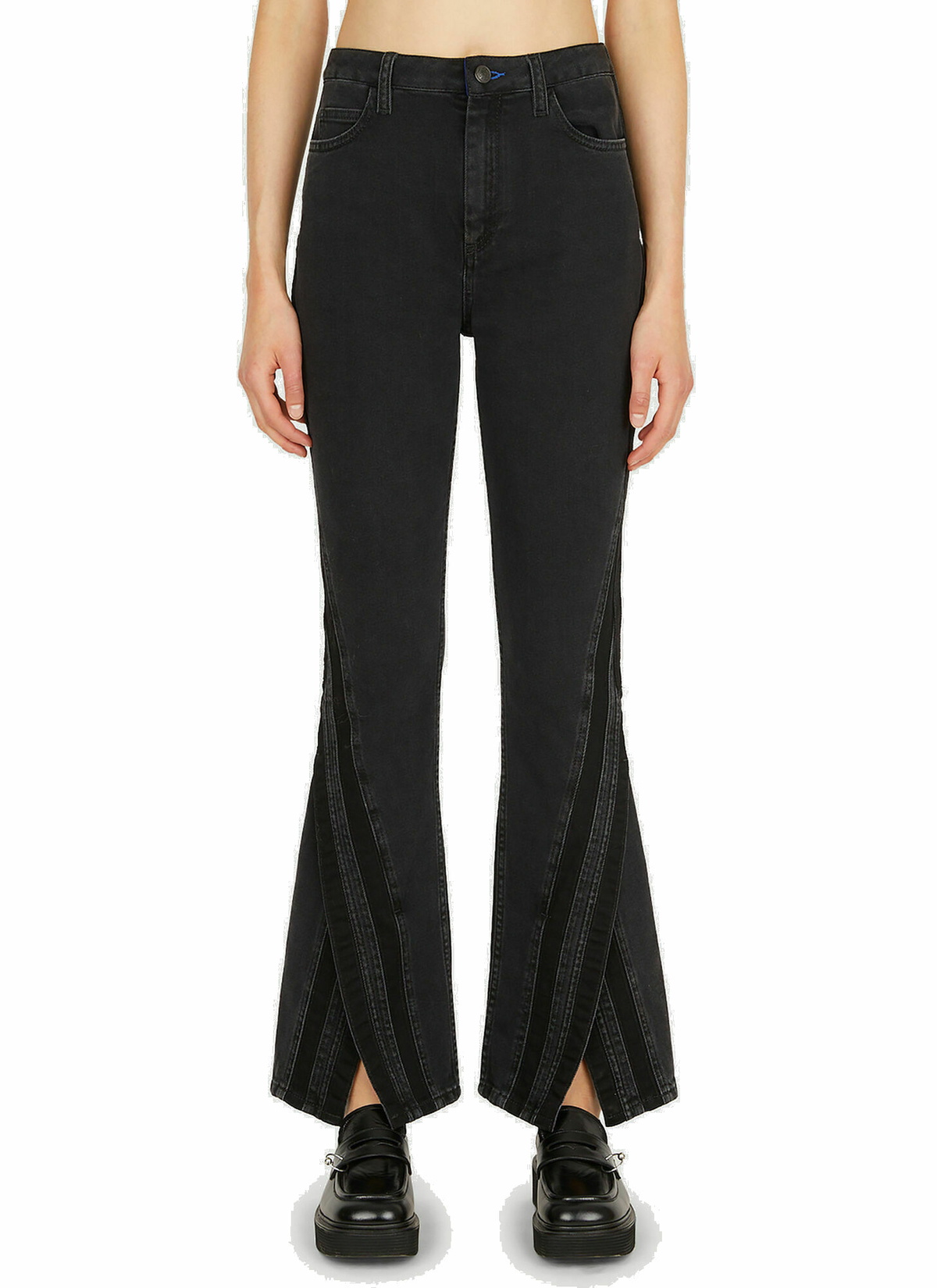 Split Flare Jeans in Black Koché