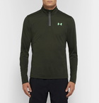 Under Armour - Streaker Striped Stretch-Jersey Half-Zip Top - Men - Dark green