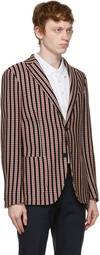 Etro Navy Armure Weave Blazer