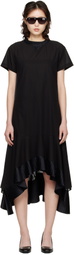 sacai Black Cotton Broadcloth Midi Dress