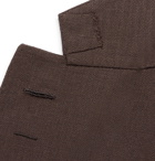 Caruso - Slim-Fit Linen and Wool-Blend Blazer - Brown