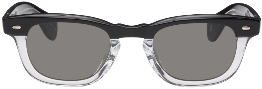 Garrett Leight Black & Transparent Lo-B Sunglasses Garrett Leight