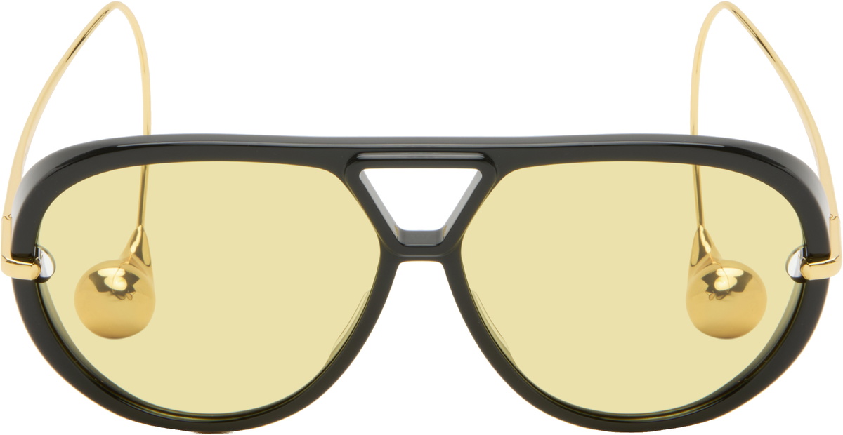 Bottega Veneta Black Drop Aviator Sunglasses