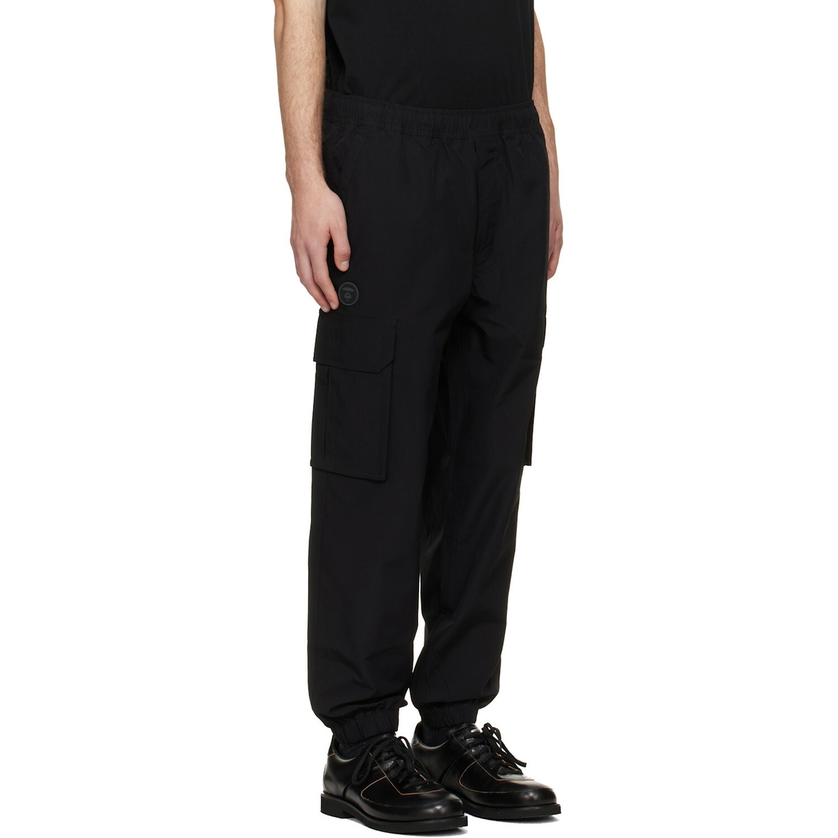 AAPE by A Bathing Ape Black 'AAPENOW' Moonface Logo Jogger Cargo Pants