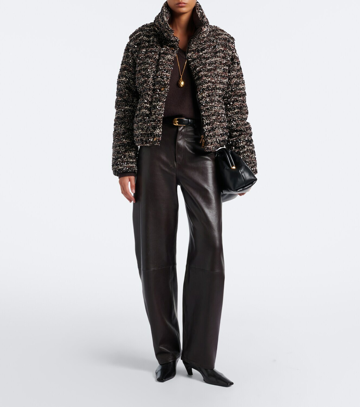 Moncler Poetique sequined bouclé down jacket