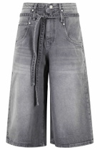 Low Classic Belted Denim Bermuda Pants