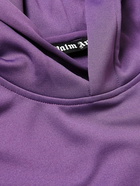 Palm Angels - Striped Logo-Print Jersey Hoodie - Purple