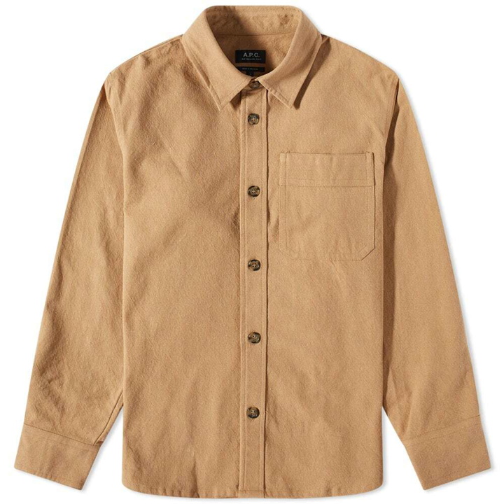 Photo: A.P.C. Men's Basile Overdyed Overshirt in Heather Beige