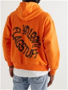 Flagstuff - Logo-Print Cotton-Jersey Hoodie - Orange