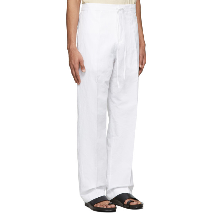 Jil Sanderand White Drawstring Trousers