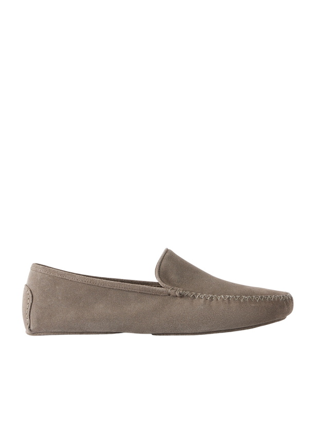 Photo: Thom Sweeney - Suede Slippers - Neutrals